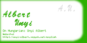 albert unyi business card